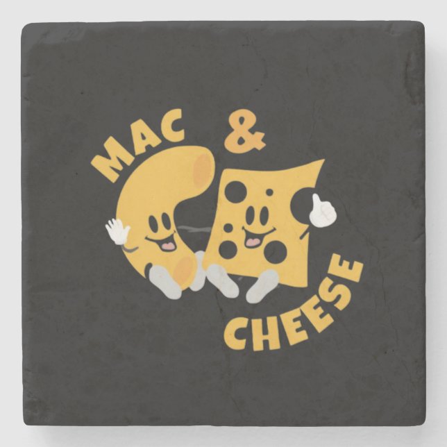 Cheese Mac & Cheese Funny Gift Idea Stone Coaster (Front)