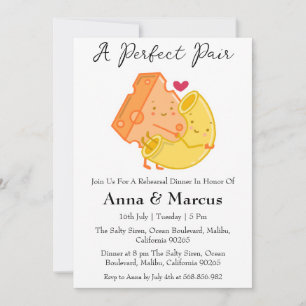 Cheese & Macaroni a perfect pair bridal dinner Invitation