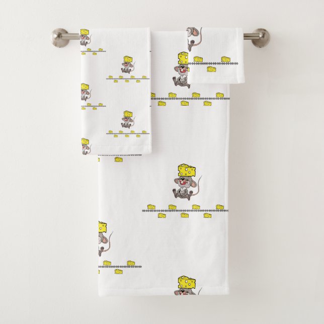 Cheese Mouse Bathroom Towel Sets (Insitu)