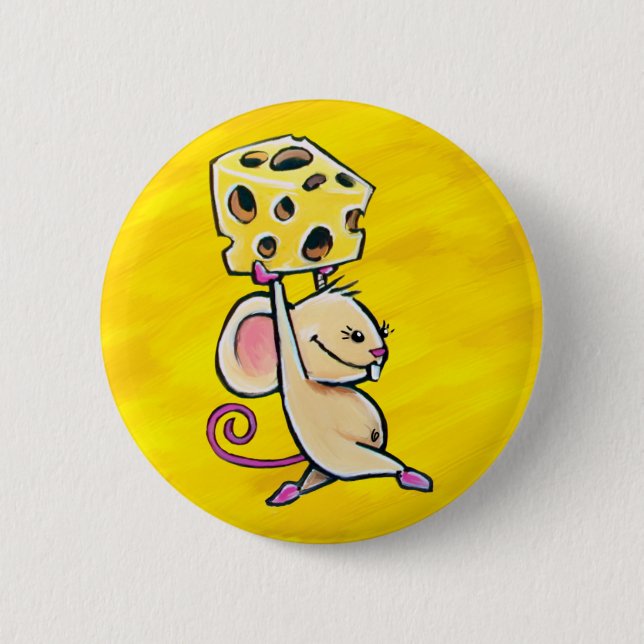 Cheese Mouse Pinback Button (Front)