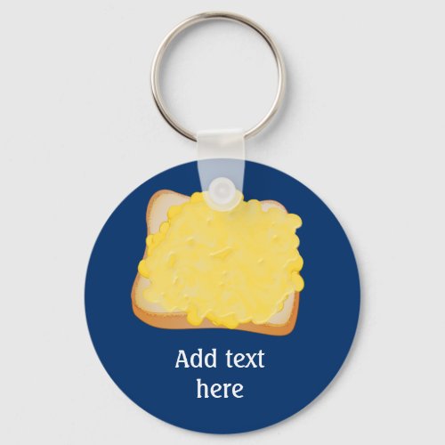 Cheese n Toast or Rarebit with your custom words Keychain