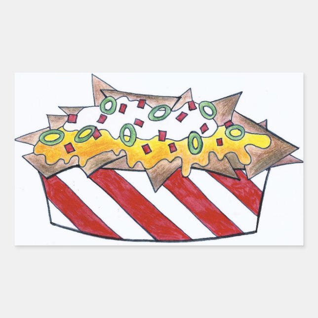 Cheese Nachos Nacho Snack Chips Junk Food Stickers (Front)