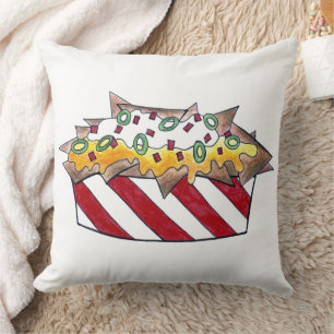 Cheese Nachos Tortilla Chips Junk Snack Food Throw Pillow