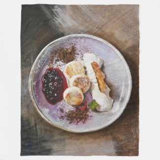 Cheese Pancakes with Berries – Gourmet Food Fleece Blanket