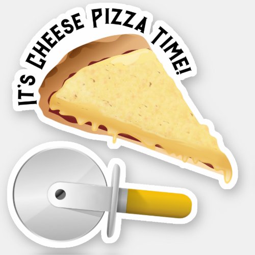 Cheese Pizza and Pizza Cutter Sticker