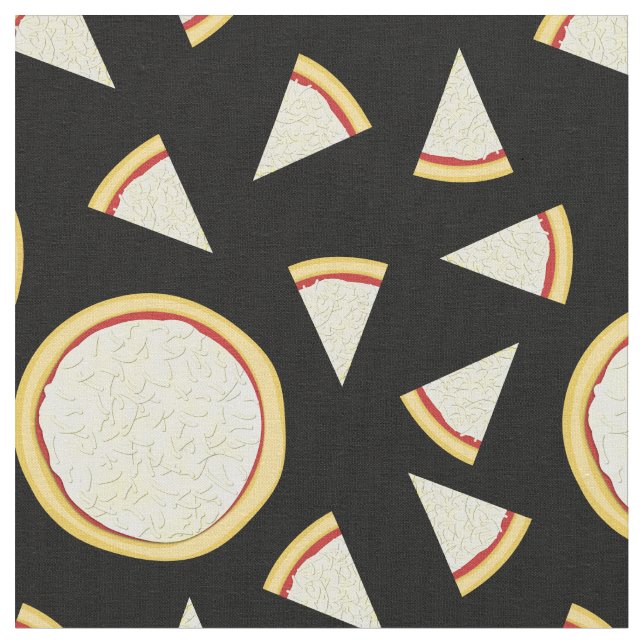 Cheese Pizza Cute Food Kids Fabric (Close Up)
