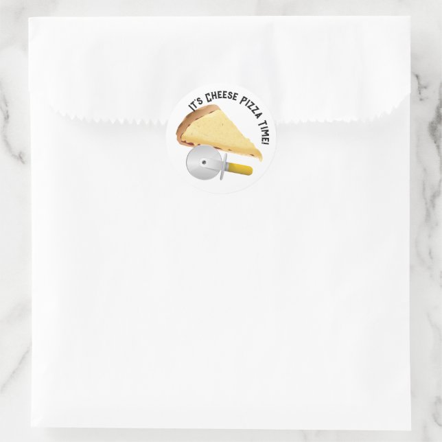Cheese Pizza Day Classic Round Sticker (Bag)