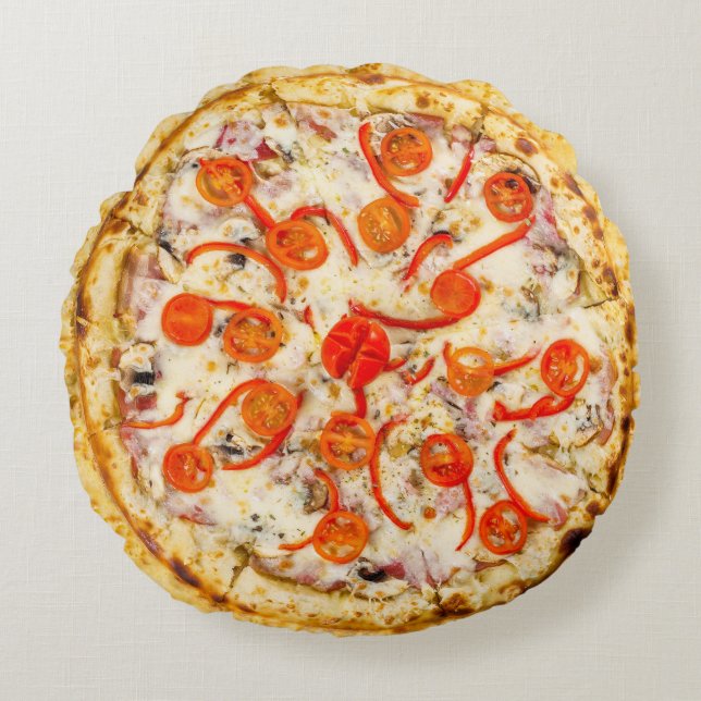 Cheese Pizza Round Pillow (Front)