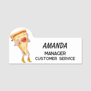 Cheese Pizza Slice Name Tag