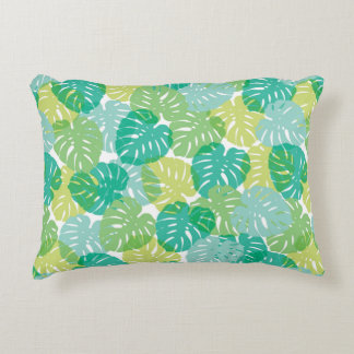 Cheese plant and palm exotic tropical monstera hou accent pillow