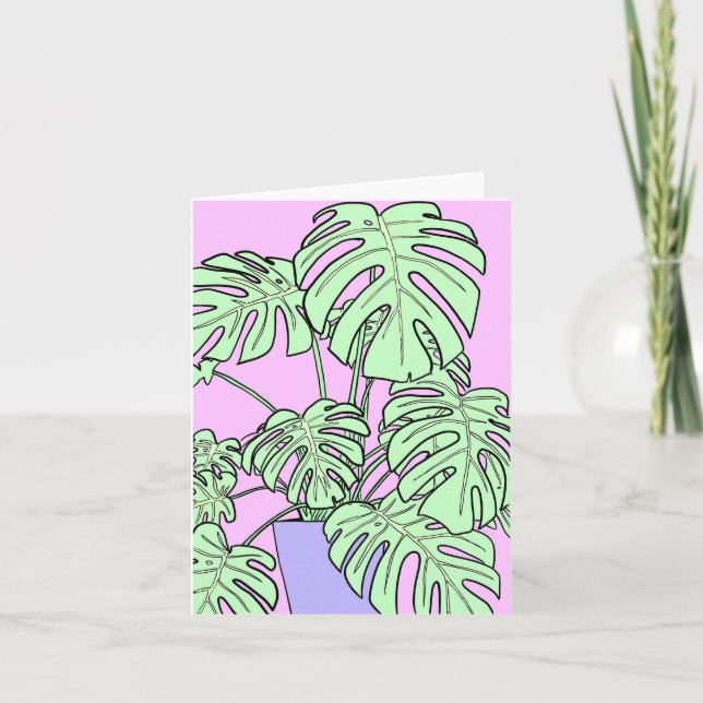 Cheese plant greeting card. Plant card (Front)