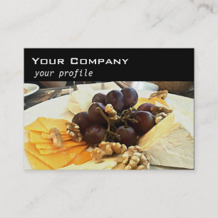cheese platter with grapes business card