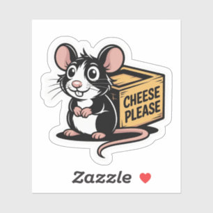 Cheese Please Rat Sticker – Playful & Whimsical