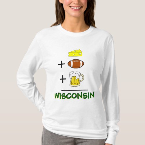 Cheese plus Football plus Beer Equals Wisconsin T_Shirt