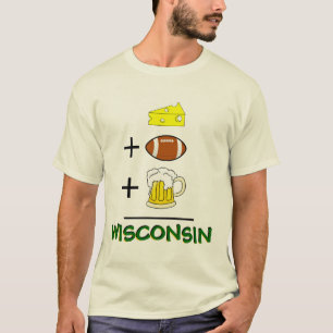 Cheese plus Football plus Beer Equals Wisconsin T-Shirt