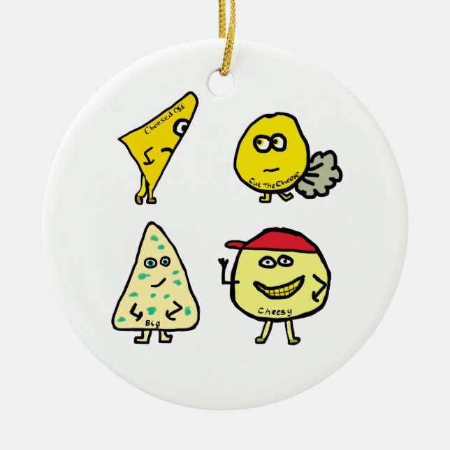 Cheese Puns Ceramic Ornament (Front)