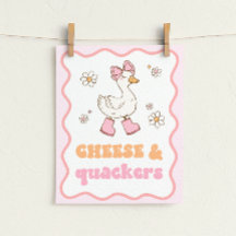 Cheese & Quackers Silly Goose Table Sign