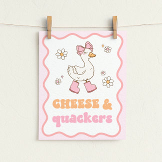 Cheese & Quackers Silly Goose Table Sign