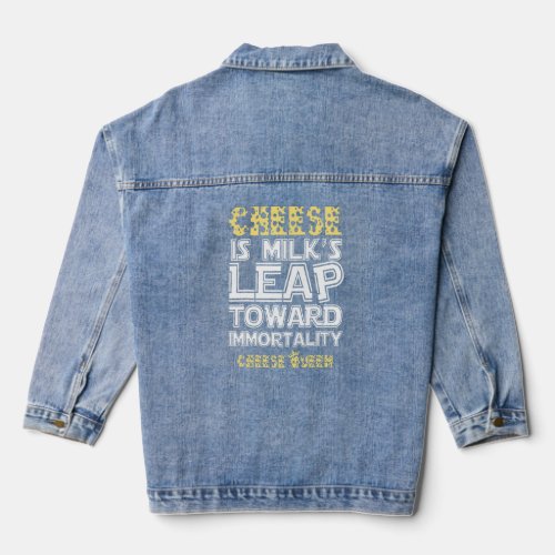Cheese Queen Crown Girl Cheesy Cheddar Grilled Che Denim Jacket