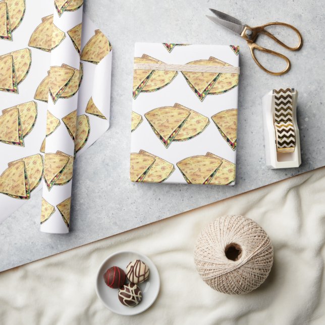 Cheese Quesadillas Mexican Food Appetizer Queso Wrapping Paper (Crafts)