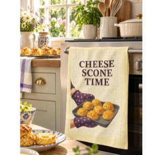 Cheese Scone Tea Towel Baking Gift for Her