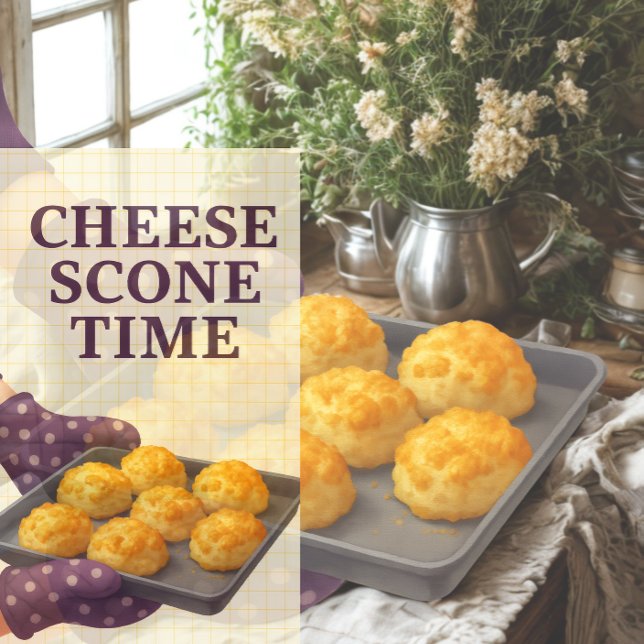 Cheese Scone Time Tea Towel Cozy Farmhouse Kitchen (Warm, golden cheese scones fresh from the oven—perfect cozy kitchen moments.)