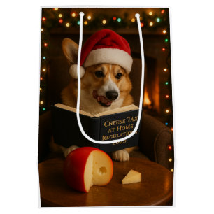 Cheese Tax Christmas gift bag - Corgi
