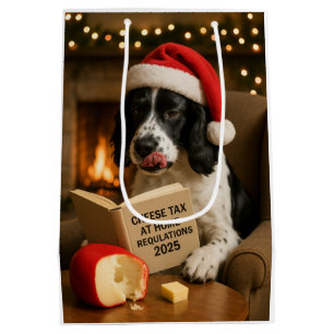 Cheese Tax Christmas gift bag - Springer Spaniel