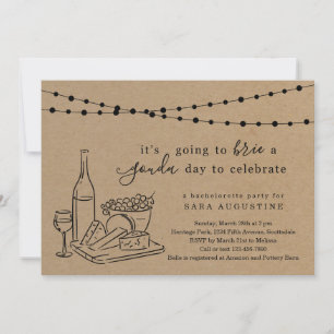 Cheese Theme Bachelorette Party Kraft Background Invitation