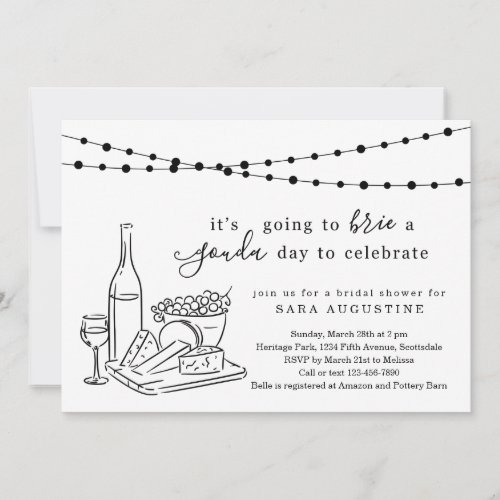 Cheese Theme Bridal Shower Invitation - Cheese Theme Bridal Shower Invitation