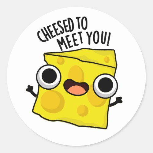 Cheese To Meet You Funny Food Puns  Classic Round Sticker