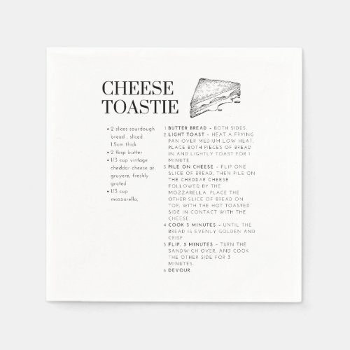 Cheese Toastie Recipe Foodie Napkins