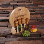 Cheese Tools Set with Round Wood Cutting Board (Front Left)