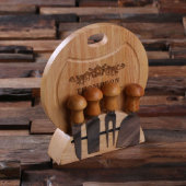 Cheese Tools Set with Round Wood Cutting Board (Front)