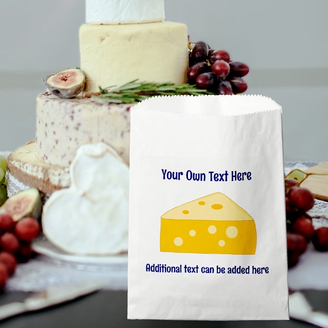 Cheese Triangle Swiss Style - 2 lines custom text  Favor Bag (Creator Uploaded)