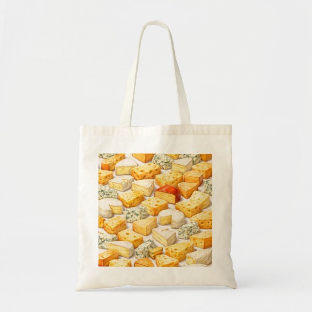 Cheese Variety Pattern Tote Bag (Front)