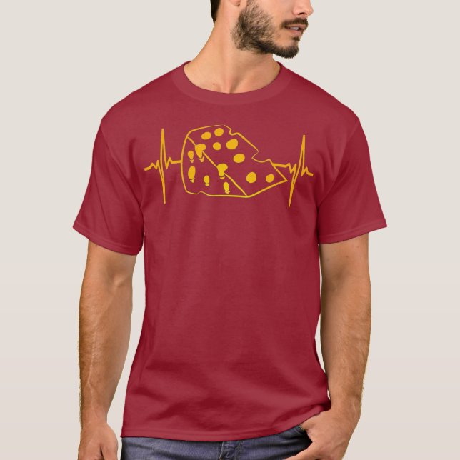 Cheese Wedge Heartbeat Grilled Dairy Farming _16 T-Shirt (Front)