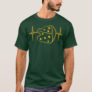 Cheese Wedge Heartbeat Grilled Dairy Farming T-Shirt