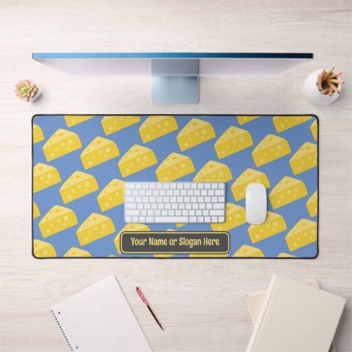 Cheese Wedges Pattern _ Add Own Funny Text or Name Desk Mat