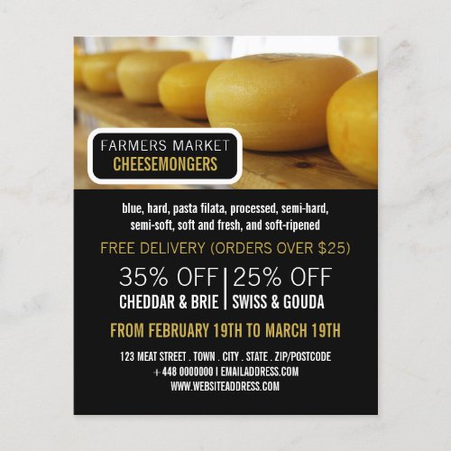 Cheese Wheels Cheesemonger Advertising Flyer