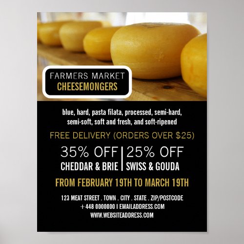 Cheese Wheels Cheesemonger Advertising Poster