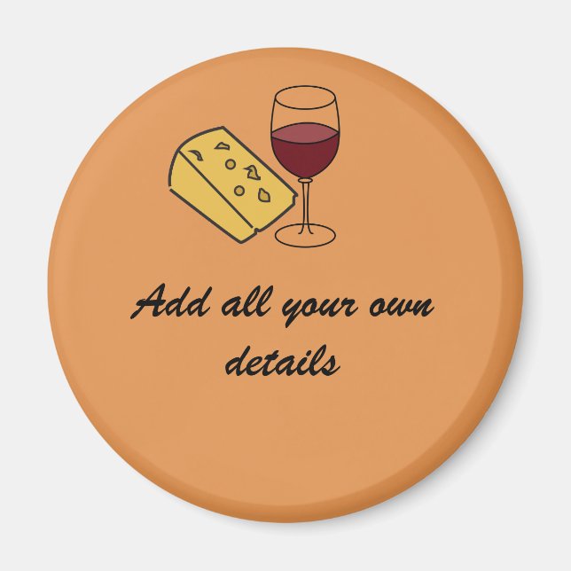 Cheese & Wine party magnet graphics by Josie Took (Front)
