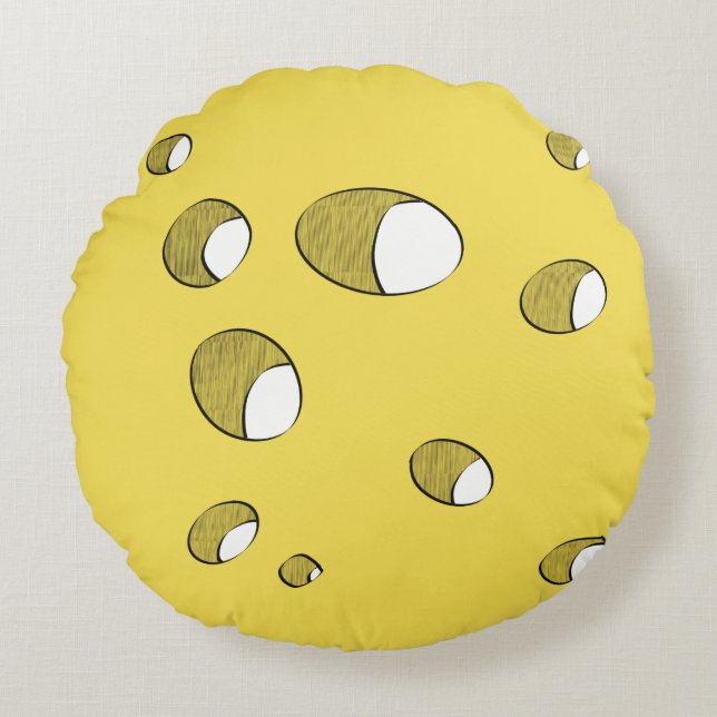 Cheese with holes round pillow (Front)