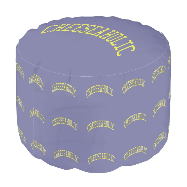 Cheeseaholic Cheese Lover - Blue Background Color Pouf (Angled Back)
