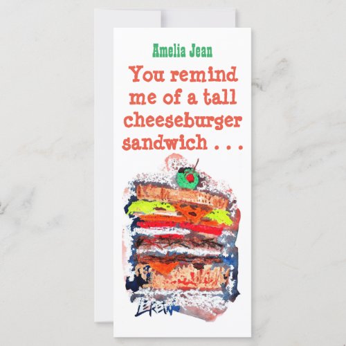 Cheeseburger 170229 Funny Birthday Card wverse