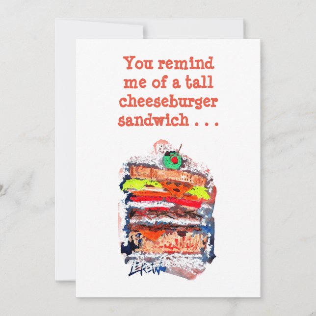 Cheeseburger #170229 Funny Birthday Card w/verse (Front)