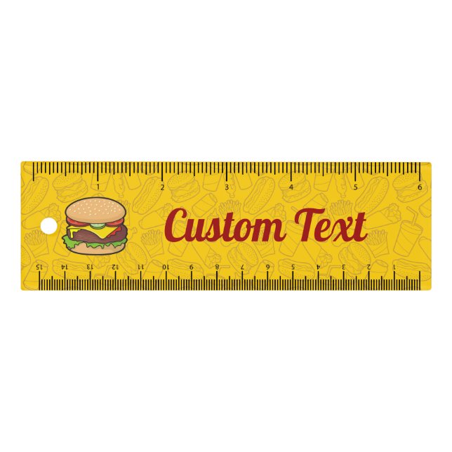 Cheeseburger 6 inch Ruler (Front)