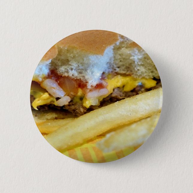 Cheeseburger and Fries Button (Front)