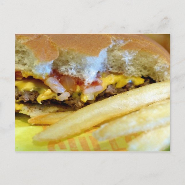 Cheeseburger and Fries Postcard (Front)