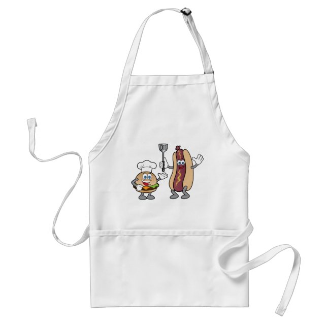 Cheeseburger and Hot Dog Adult Apron (Front)
